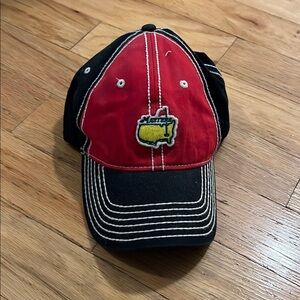 Non-Dated Masters Stitch-Out Hat, Red/Black